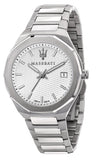Buy Shop Maserati Stile 3H White Dial Silver Steel Strap Watch For Men - R8853142005 USA Online