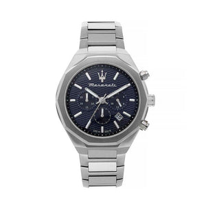 Buy Shop Maserati Stile Blue Dial Silver Steel Strap Watch For Men - R8873642006 USA Online