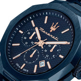 Buy Shop Maserati Stile Chronograph Blue Dial Blue Steel Strap Watch For Men - R8873642008 USA Online