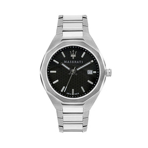 Buy Shop Maserati Stile Analog Black Dial Silver Steel Strap Watch For Men - R8853142003 USA Online