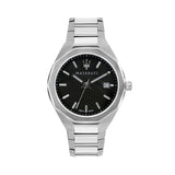 Maserati Stile Analog Black Dial Silver Steel Strap Watch For Men - R8853142003