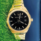 Buy Shop Maserati Stile Black Dial Gold Steel Strap Watch For Men - R8853142004 USA Online