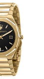 Buy Shop Maserati Stile Black Dial Gold Steel Strap Watch For Men - R8853142004 USA Online