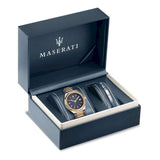 Buy Shop Maserati Stile Black Dial Two Tone Stainless Steel Watch For Men - R8853142008 USA Online