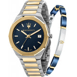 Buy Shop Maserati Stile Black Dial Two Tone Stainless Steel Watch For Men - R8853142008 USA Online