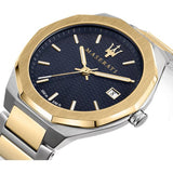 Buy Shop Maserati Stile Black Dial Two Tone Stainless Steel Watch For Men - R8853142008 USA Online