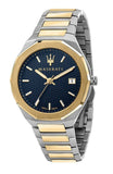Buy Shop Maserati Stile Black Dial Two Tone Stainless Steel Watch For Men - R8853142008 USA Online