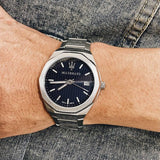 Buy Shop Maserati Stile Blue Dial Silver Steel Strap Watch For Men - R8853142006 USA Online