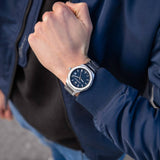 Buy Shop Maserati Stile Blue Dial Silver Steel Strap Watch For Men - R8853142006 USA Online