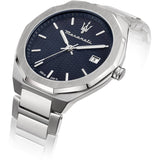 Buy Shop Maserati Stile Blue Dial Silver Steel Strap Watch For Men - R8853142006 USA Online