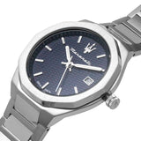 Buy Shop Maserati Stile Blue Dial Silver Steel Strap Watch For Men - R8853142006 USA Online