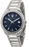 Buy Shop Maserati Stile Blue Dial Silver Steel Strap Watch For Men - R8853142006 USA Online