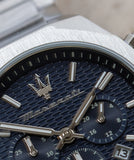 Buy Shop Maserati Stile Blue Dial Silver Steel Strap Watch For Men - R8873642006 USA Online