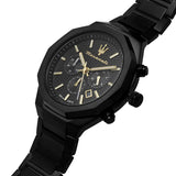 Buy Shop Maserati Stile Chronograph Black Dial Black Steel Strap Watch For Men - R8873642005 USA Online