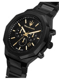 Buy Shop Maserati Stile Chronograph Black Dial Black Steel Strap Watch For Men - R8873642005 USA Online