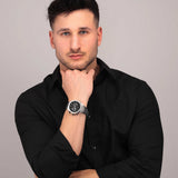 Buy Shop Maserati Stile Chronograph Black Dial Silver Steel Strap Watch For Men - R8873642004 USA Online