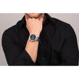 Buy Shop Maserati Stile Chronograph Black Dial Silver Steel Strap Watch For Men - R8873642004 USA Online
