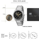 Buy Shop Maserati Stile Chronograph Black Dial Silver Steel Strap Watch For Men - R8873642010 USA Online