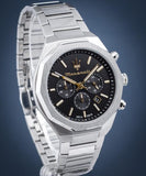 Buy Shop Maserati Stile Chronograph Black Dial Silver Steel Strap Watch For Men - R8873642010 USA Online