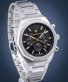Buy Shop Maserati Stile Chronograph Black Dial Silver Steel Strap Watch For Men - R8873642010 USA Online