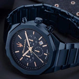 Buy Shop Maserati Stile Chronograph Blue Dial Blue Steel Strap Watch For Men - R8873642008 USA Online