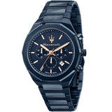 Buy Shop Maserati Stile Chronograph Blue Dial Blue Steel Strap Watch For Men - R8873642008 USA Online