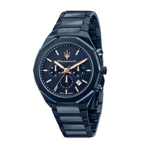 Buy Shop Maserati Stile Chronograph Blue Dial Blue Steel Strap Watch For Men - R8873642008 USA Online