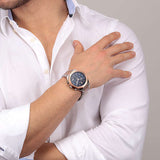 Buy Shop Maserati Stile Chronograph Blue Dial Rose Gold Two Tone Strap Watch For Men - R8873642002 USA Online