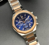 Buy Shop Maserati Stile Chronograph Blue Dial Rose Gold Two Tone Strap Watch For Men - R8873642002 USA Online