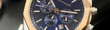 Buy Shop Maserati Stile Chronograph Blue Dial Rose Gold Two Tone Strap Watch For Men - R8873642002 USA Online