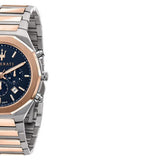 Buy Shop Maserati Stile Chronograph Blue Dial Rose Gold Two Tone Strap Watch For Men - R8873642002 USA Online