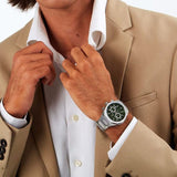 Buy Shop Maserati Stile Chronograph Green Dial Silver Steel Strap Watch for Men - R8873642011 USA Online