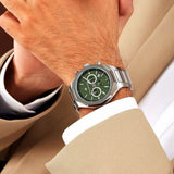 Buy Shop Maserati Stile Chronograph Green Dial Silver Steel Strap Watch for Men - R8873642011 USA Online