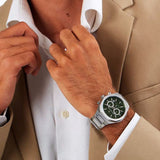 Buy Shop Maserati Stile Chronograph Green Dial Silver Steel Strap Watch for Men - R8873642011 USA Online