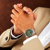 Buy Shop Maserati Stile Chronograph Green Dial Silver Steel Strap Watch for Men - R8873642011 USA Online