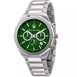 Buy Shop Maserati Stile Chronograph Green Dial Silver Steel Strap Watch for Men - R8873642011 USA Online