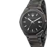 Buy Shop Maserati Stile Quartz Black Dial Black Steel Strap Watch For Men - R8853142001 USA Online