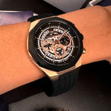 Buy Shop Maserati Stile Skeleton Chronograph Black Dial Black Silicone Strap Watch for Men - R8871642003 USA Online