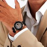 Buy Shop Maserati Stile Skeleton Chronograph Black Dial Black Silicone Strap Watch for Men - R8871642003 USA Online