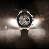 Buy Shop Maserati Stile Skeleton Chronograph Black Dial Black Silicone Strap Watch for Men - R8871642003 USA Online