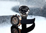 Buy Shop Maserati Stile Skeleton Chronograph Black Dial Black Silicone Strap Watch for Men - R8871642003 USA Online