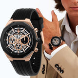 Buy Shop Maserati Stile Skeleton Chronograph Black Dial Black Silicone Strap Watch for Men - R8871642003 USA Online
