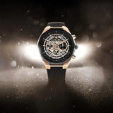 Buy Shop Maserati Stile Skeleton Chronograph Black Dial Black Silicone Strap Watch for Men - R8871642003 USA Online