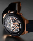 Buy Shop Maserati Stile Skeleton Chronograph Black Dial Black Silicone Strap Watch for Men - R8871642003 USA Online
