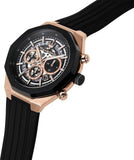 Buy Shop Maserati Stile Skeleton Chronograph Black Dial Black Silicone Strap Watch for Men - R8871642003 USA Online