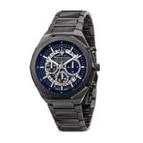 Buy Shop Maserati Stile Skeleton Chronograph Blue Dial Grey Steel Strap Watch for Men - R8873642012 USA Online