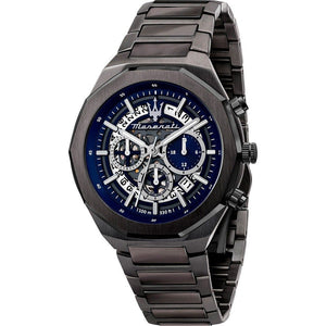Buy Shop Maserati Stile Skeleton Chronograph Blue Dial Grey Steel Strap Watch for Men - R8873642012 USA Online