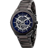 Buy Shop Maserati Stile Skeleton Chronograph Blue Dial Grey Steel Strap Watch for Men - R8873642012 USA Online