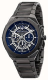 Buy Shop Maserati Stile Skeleton Chronograph Blue Dial Grey Steel Strap Watch for Men - R8873642012 USA Online