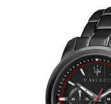 Buy Shop Maserati Successo 44mm Black Dial Black Steel Strap Watch For Men - R8873621014 USA Online